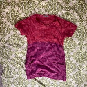 Flax pink and orange plaid dress